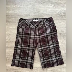 Charlotte Russe Plaid Shorts in Black and Gray Sz 9 jorks